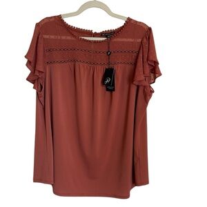 Adrianna Papell Chiffon Blouse. Size 1X. NWT.